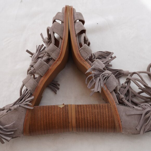 Jeffrey Campbell Linares Suede Lace Up Tassel Sandal‎ Heels 9 - Picture 5 of 10